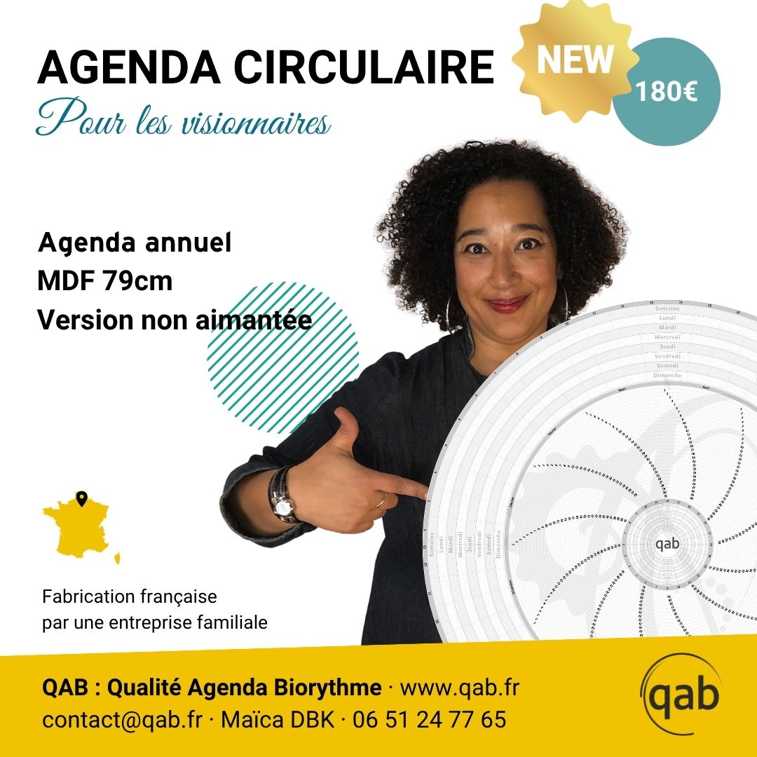 qab-agenda perpértuel : rotatif – format XXL • qab : Gestion du Temps & Biorythme, adaptés avec ou sans TND QabAgenda revolutionnaire Format XXL