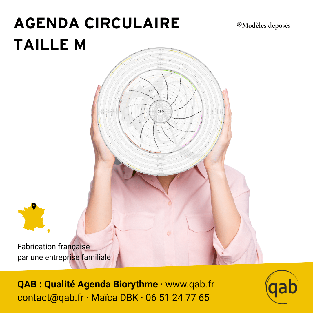 Qab-Agenda annuel - cyclique - révolutionnaire- personnalisable - mémo mandala - format M