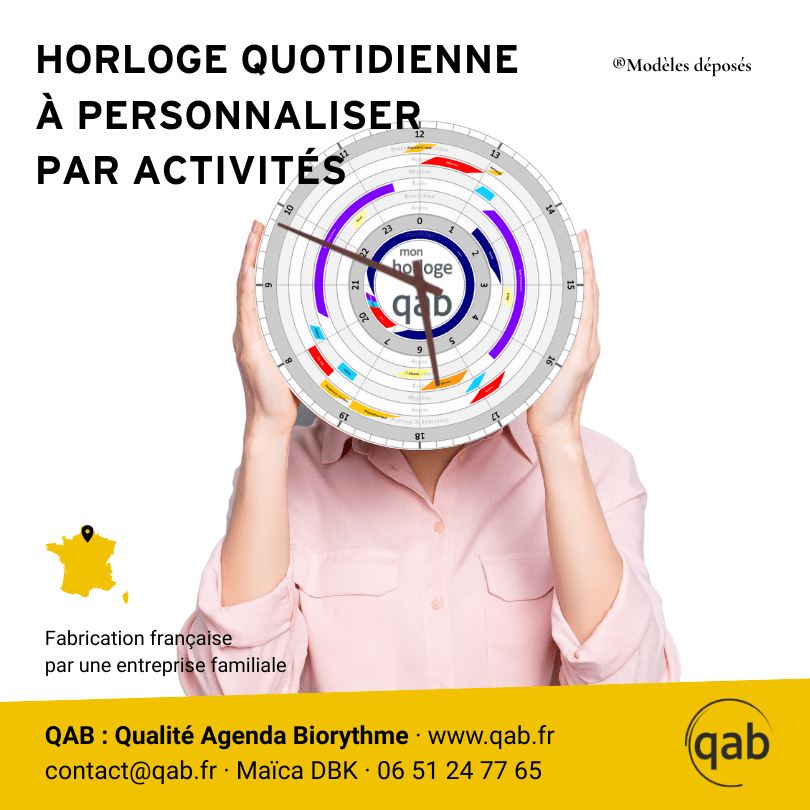 Qab-Horloge pédagogique enfant 2 à 6 ans Format M
