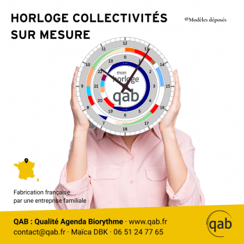 Qab- Horloge quotidienne à personnaliser spécialisée collectivités personnes dépendantes, troubles cognitifs Format M
