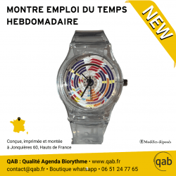 Qab'montre personnalisée hebdomadaire exemple scoalire bracelet en plastique transparent