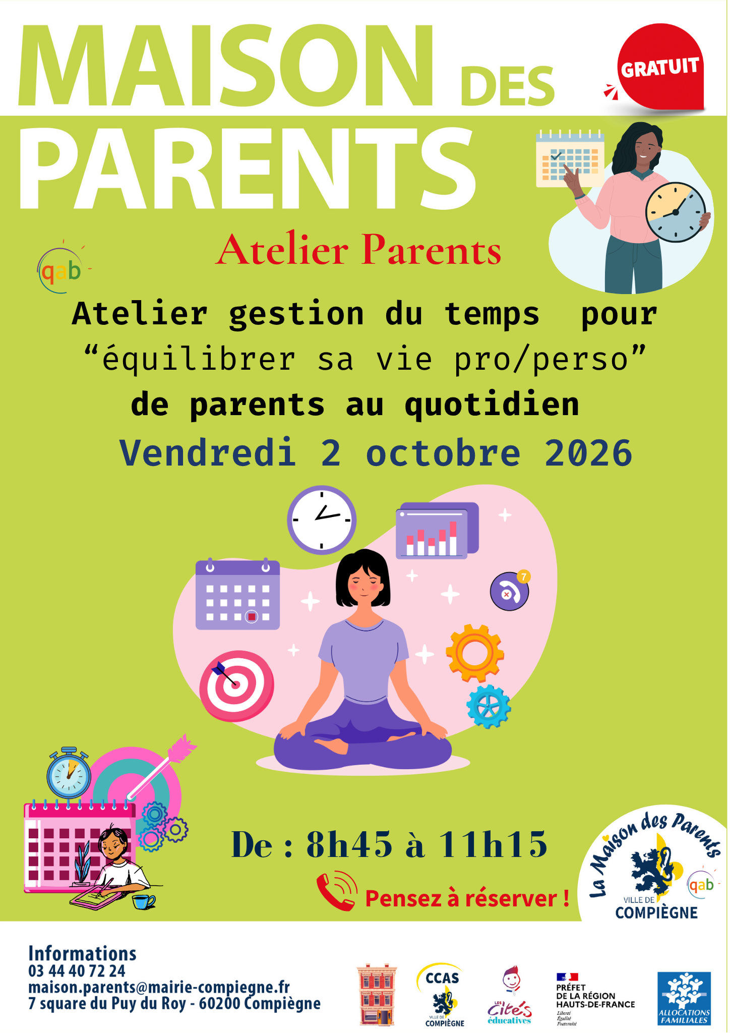 Atelier de Gestion du temps pour les parents: équilibrer sa vie pro/perso