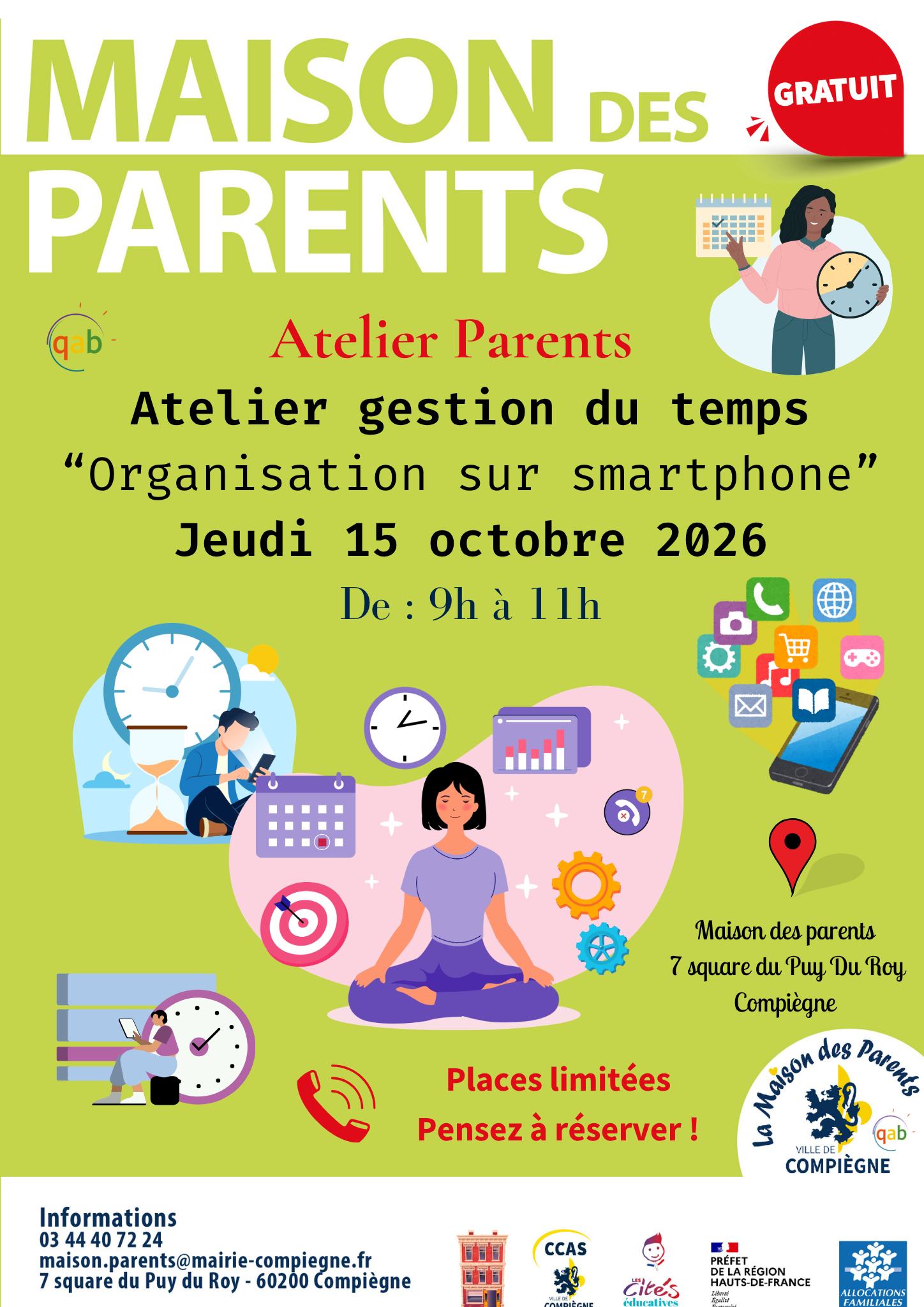 Atelier de Gestion du temps pour les parents: « Organisation sur smartphone »
