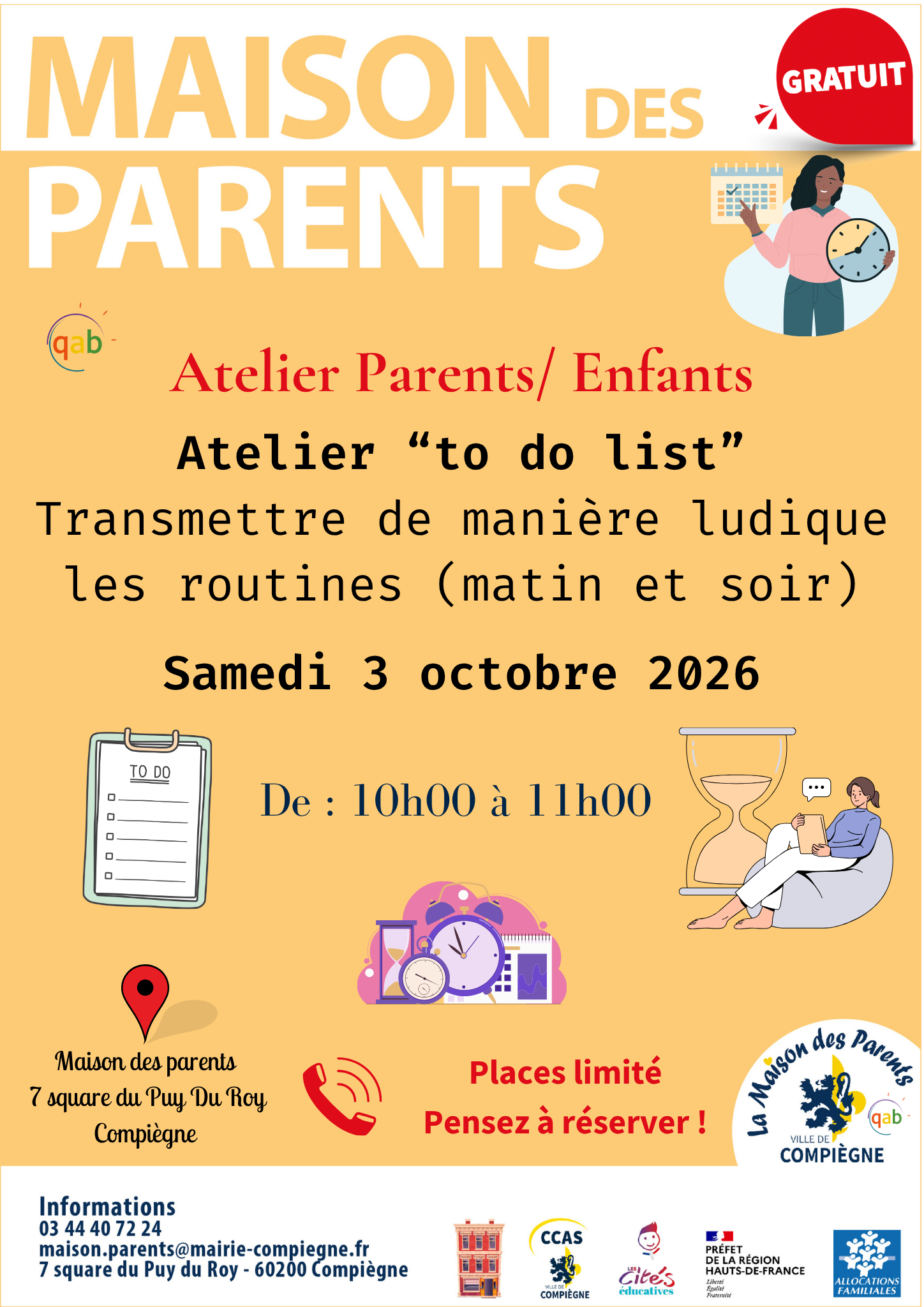 Atelier Parents / Enfants axé sur la fameuse « To Do List » : Routines du matin et du soir.