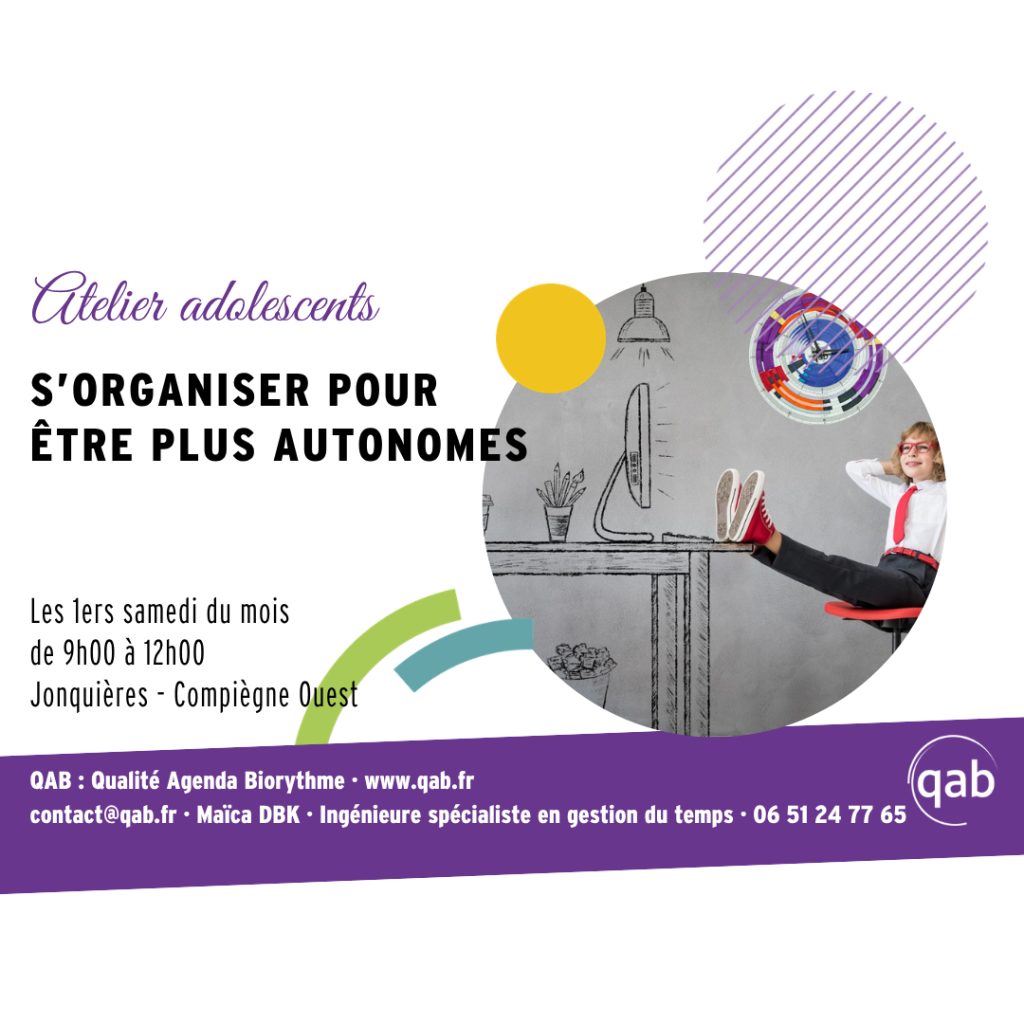 Couverture Atelier adolescents: S'organiser pour être plus autonomes 2026 2027